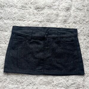 Black and Gray Knit Mini Skirt